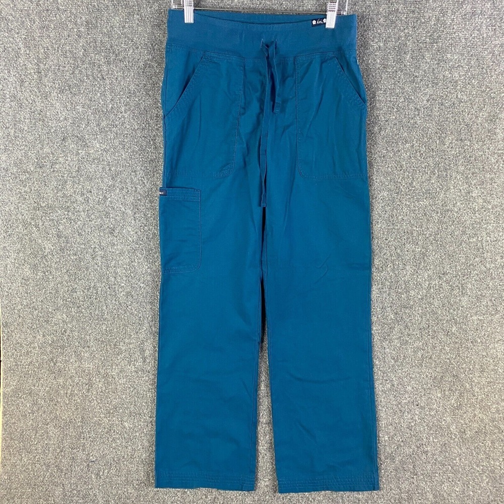 Koi Scrubs Bottoms Small Unisex Workwear Cotton Blend Stretch Blue‎ S